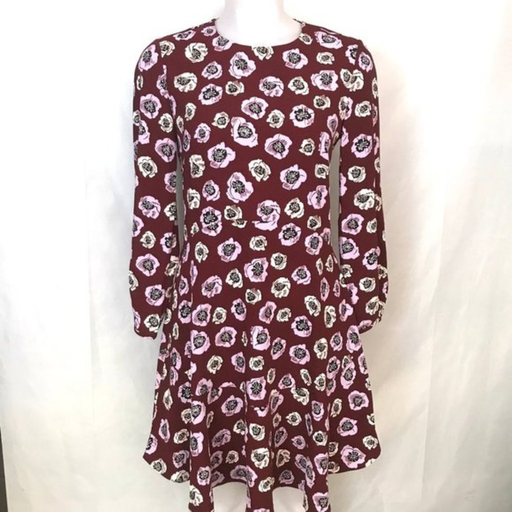 Size 12 Loft Long Sleeve Fit and Flare Dress